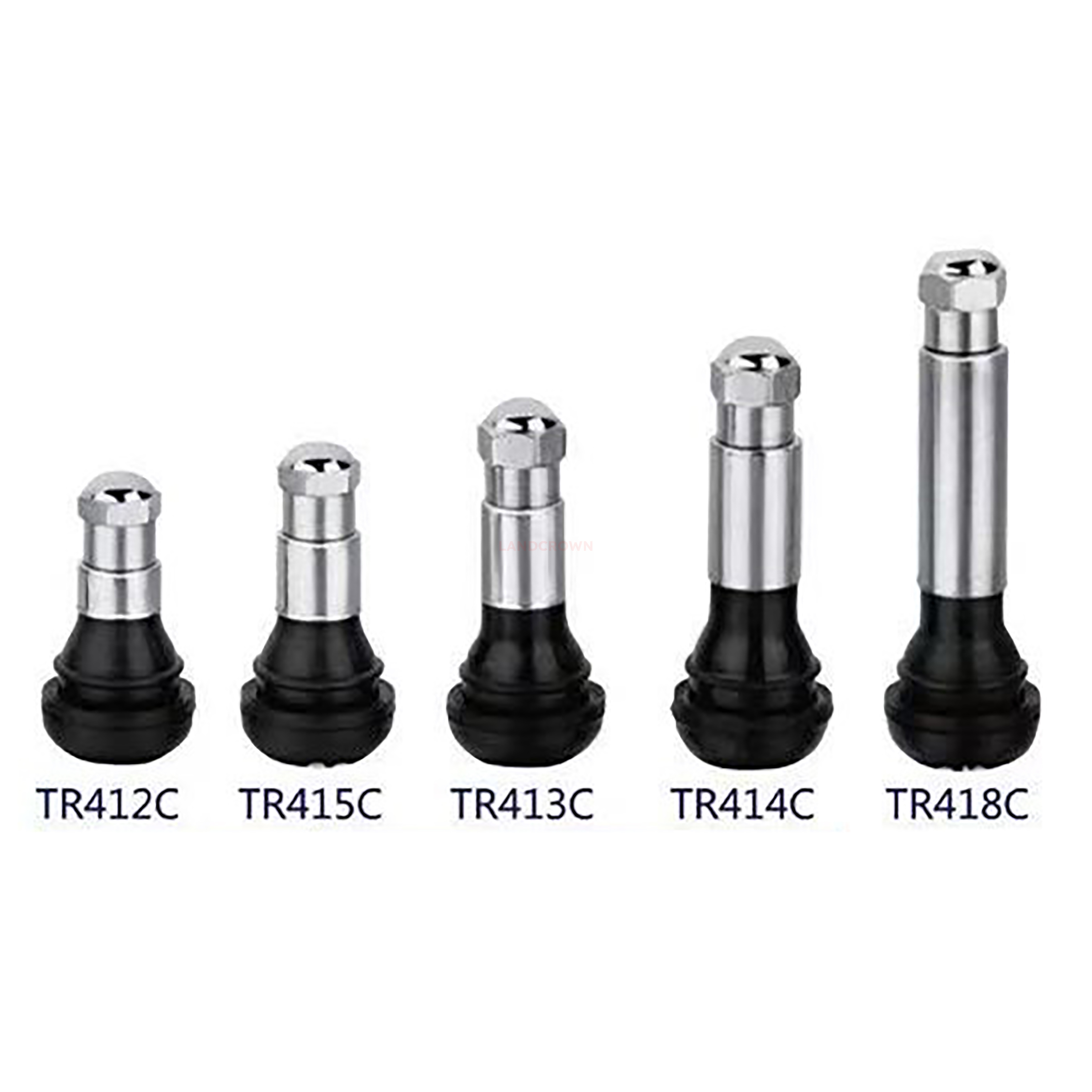 Tiges de Valve de pneu de voiture et de remorque multimod&egrave;les-TR412/TR413/TR414/TR415/TR416/V3-15 pour pneus Tubeless et Standard 